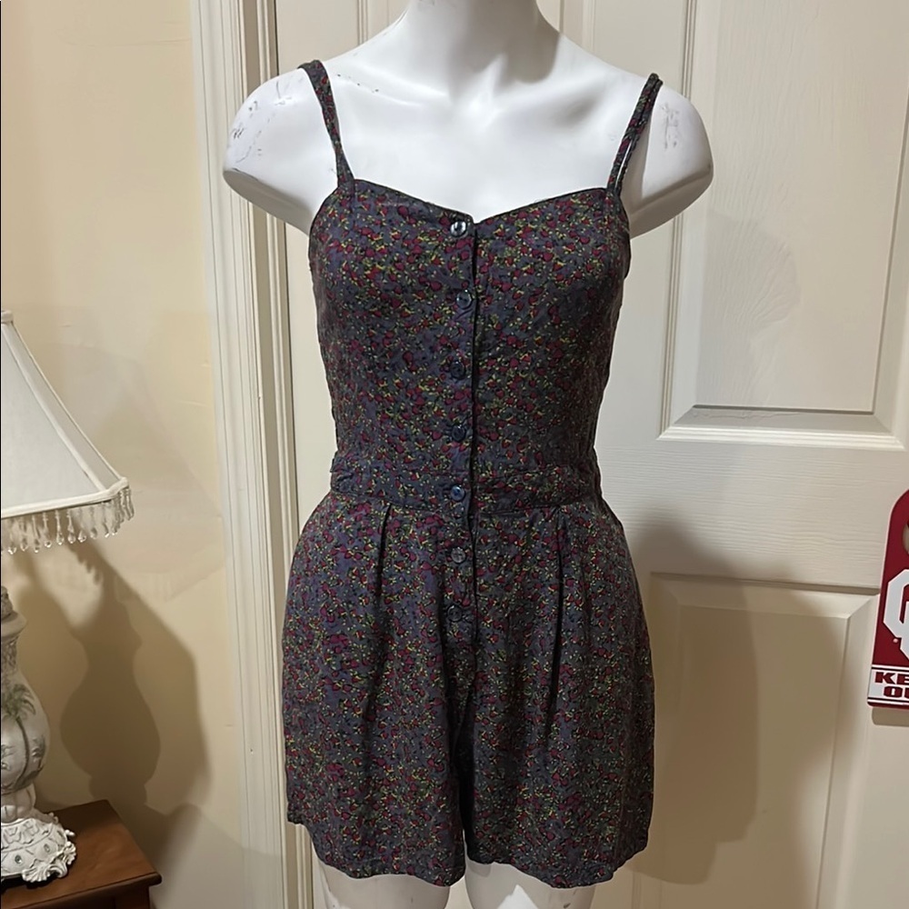 Forever 21 Multicolor Button-Up Romper. Size Medium, runs small.